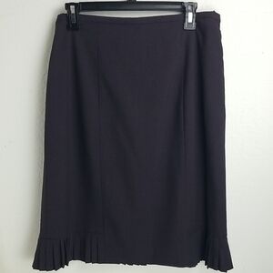 Valerie Stevens Dark Purple Pencil Skirt with Pleated Hem (Size 16W)